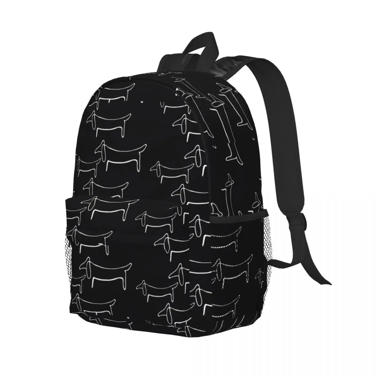 Pablo Picasso Line Art Wild Wiener Dog Dachshund Travel Backpack School Laptop Bookbag Sausage Badger Dog Student Daypack Bags