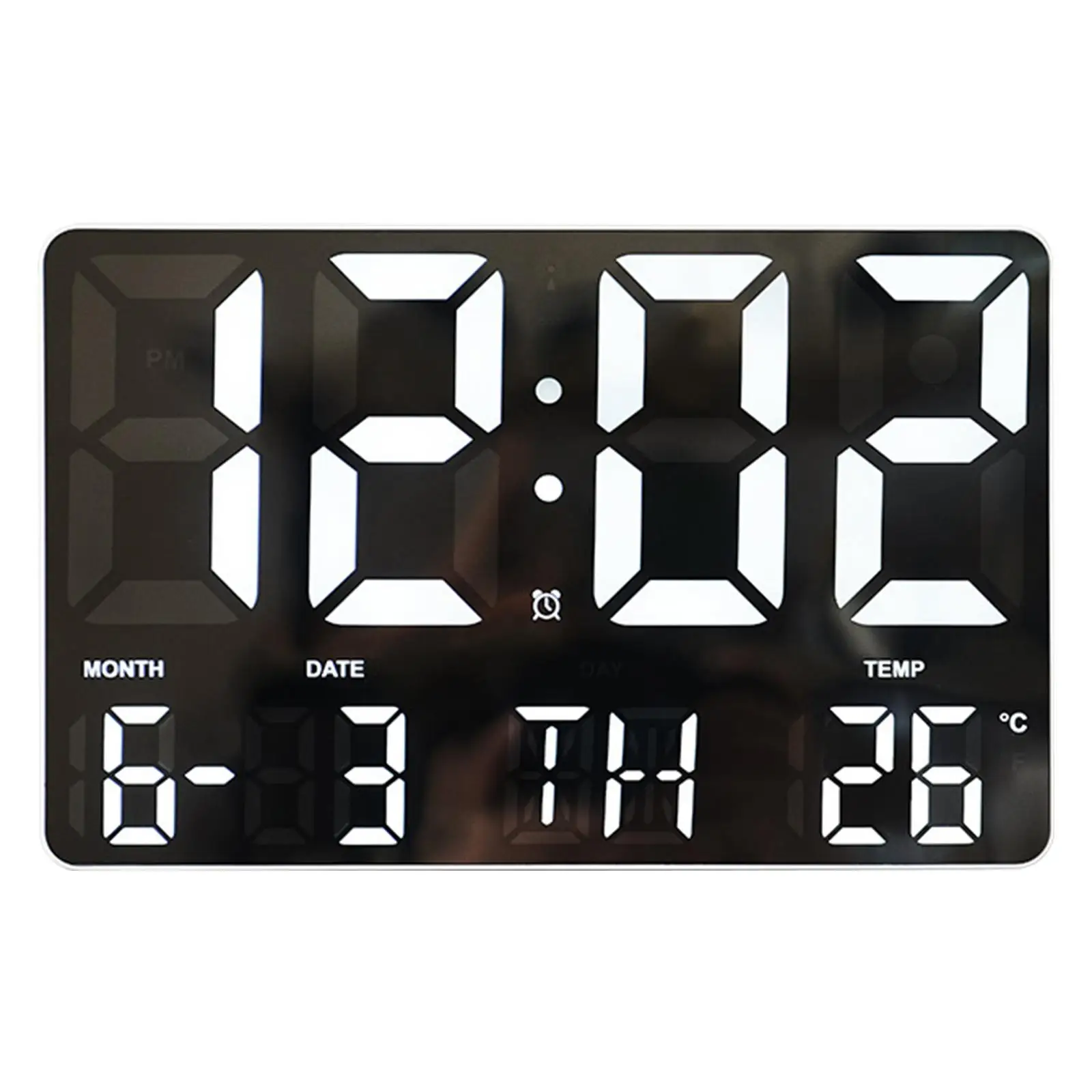 Digital Wall Clock Large Screen with Remote Control 12/24H Display Indoor Thermometer for Living Room School