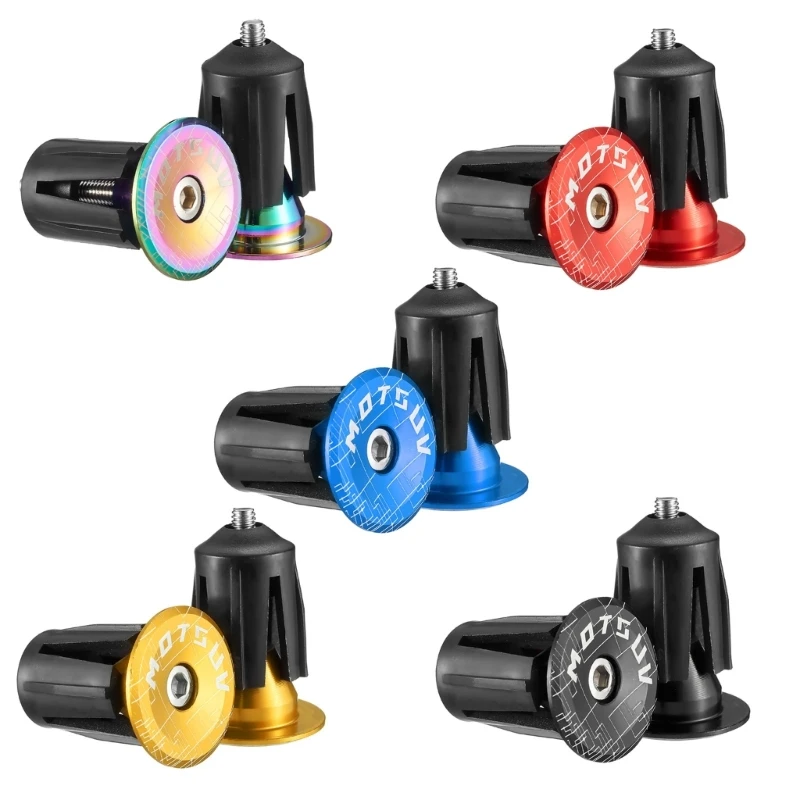 1 Pair Bicycles Handle End Plug Colorful Aluminum Alloys Bicycles Handlebars Grip End Plug Handle End Caps