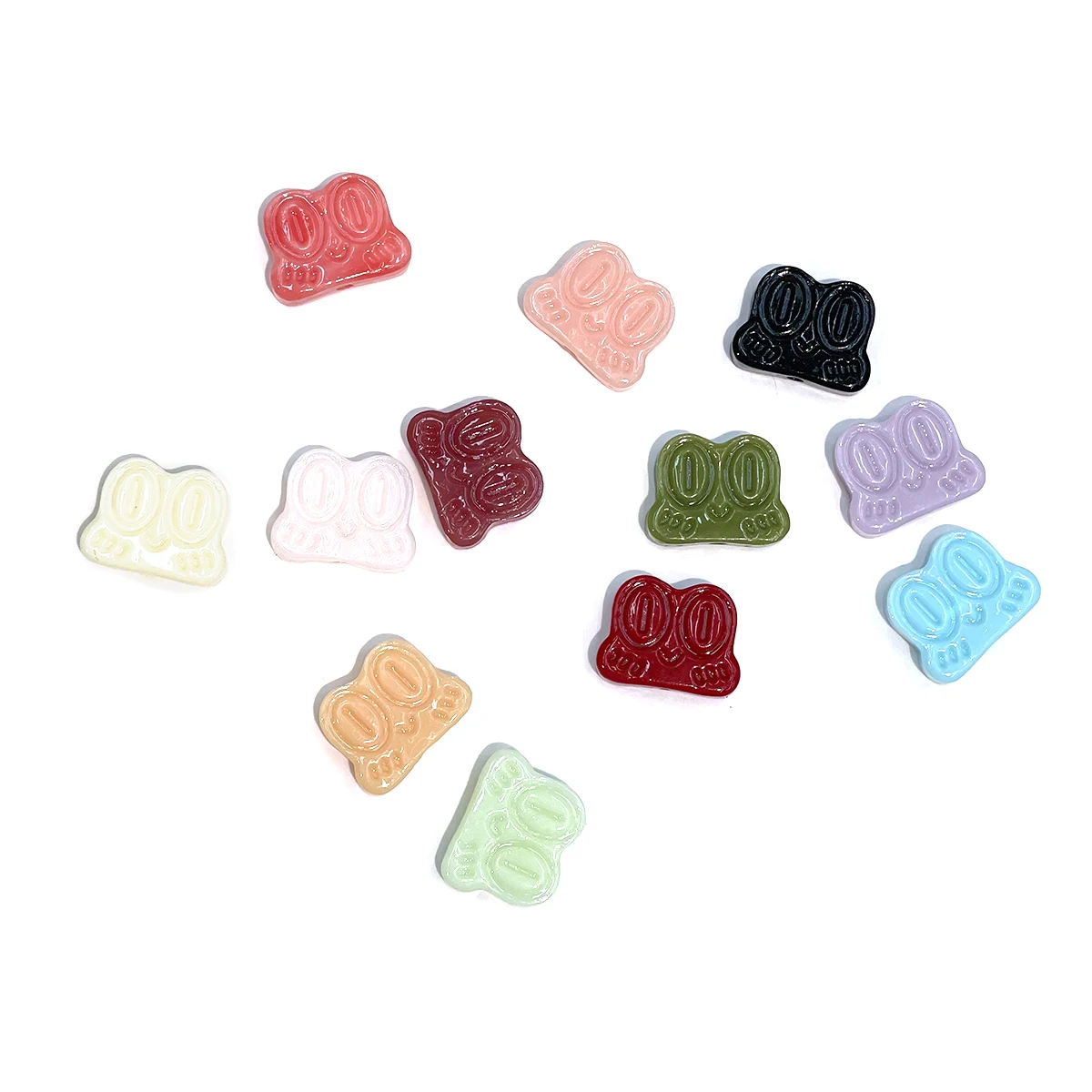 50pcs Embossed Shell Powder Frog Beads 12x15.3mm Assorted Colors Jewelry Make DIY Bracelet Accessories Necklace Earrings Gift