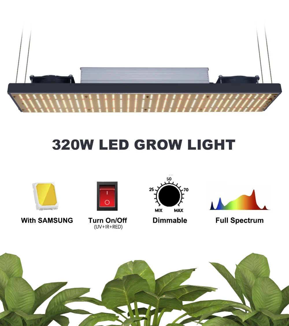 LM282B  320W Quantum V4 Tech LED Bar Full Spectrum Growing Light UV IR ON/OFF Meanwell Driver For Plants Flower Seeds