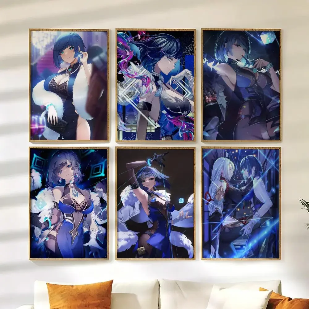 Genshin Impact Yelan Poster Wall s HD Painting  Art Decals for Bedroom Living Room Home Decor