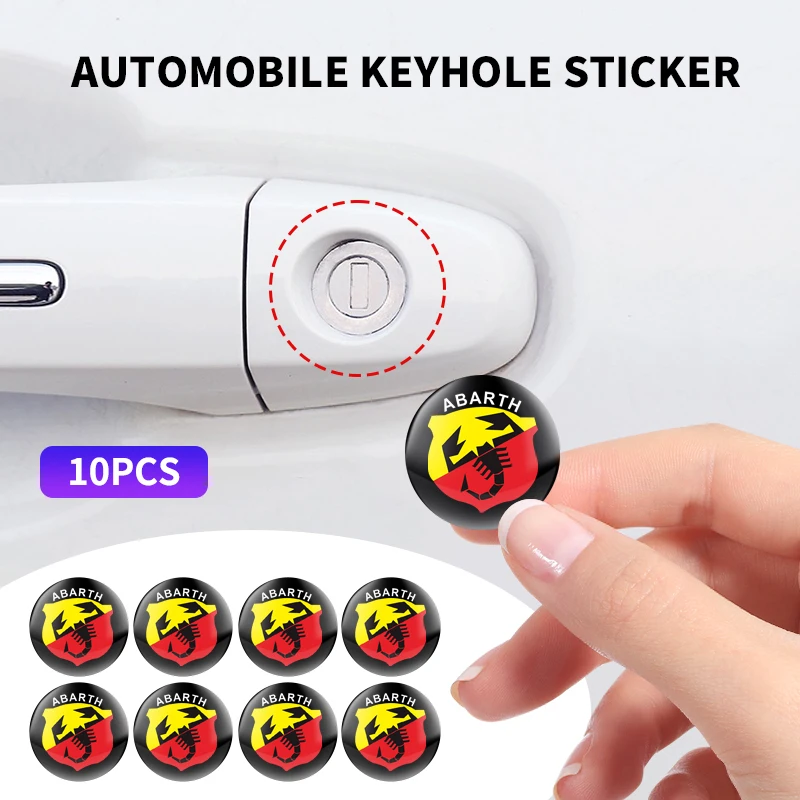 

Car Lock Keyhole Stickers Auto Key Decoration Decals For Abbas Abarth Lingua Legno Punto 124 125 500 595 695 OT2000 Stilo Ducato