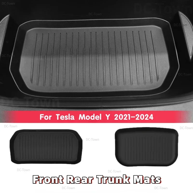 

Front Rear Trunk Mat for Tesla Model Y 2021-2024 Upgrade TPE Storage Box Pads Protective Cover Cargo Liner Trunk Tray Floor Mats