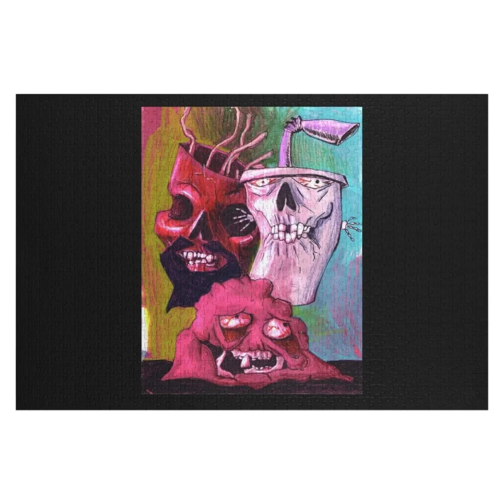 

Aqua Teen Hunger Zombie Version Inspired Jigsaw Puzzle Jigsaw Custom Iq Wooden Name Custom Personalized Puzzle