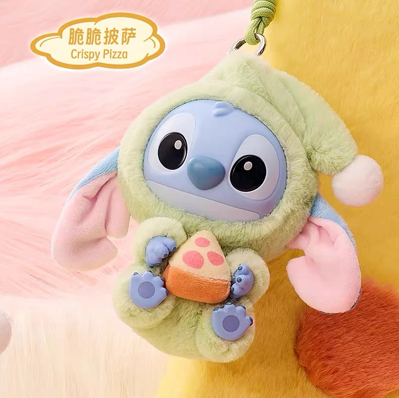 MINISO Disney Lilo & Stitch Eat Something Before Sleep Blind Box Plush Doll Cute Pajamas Stitch Kids Toy Bag Pendant Gift