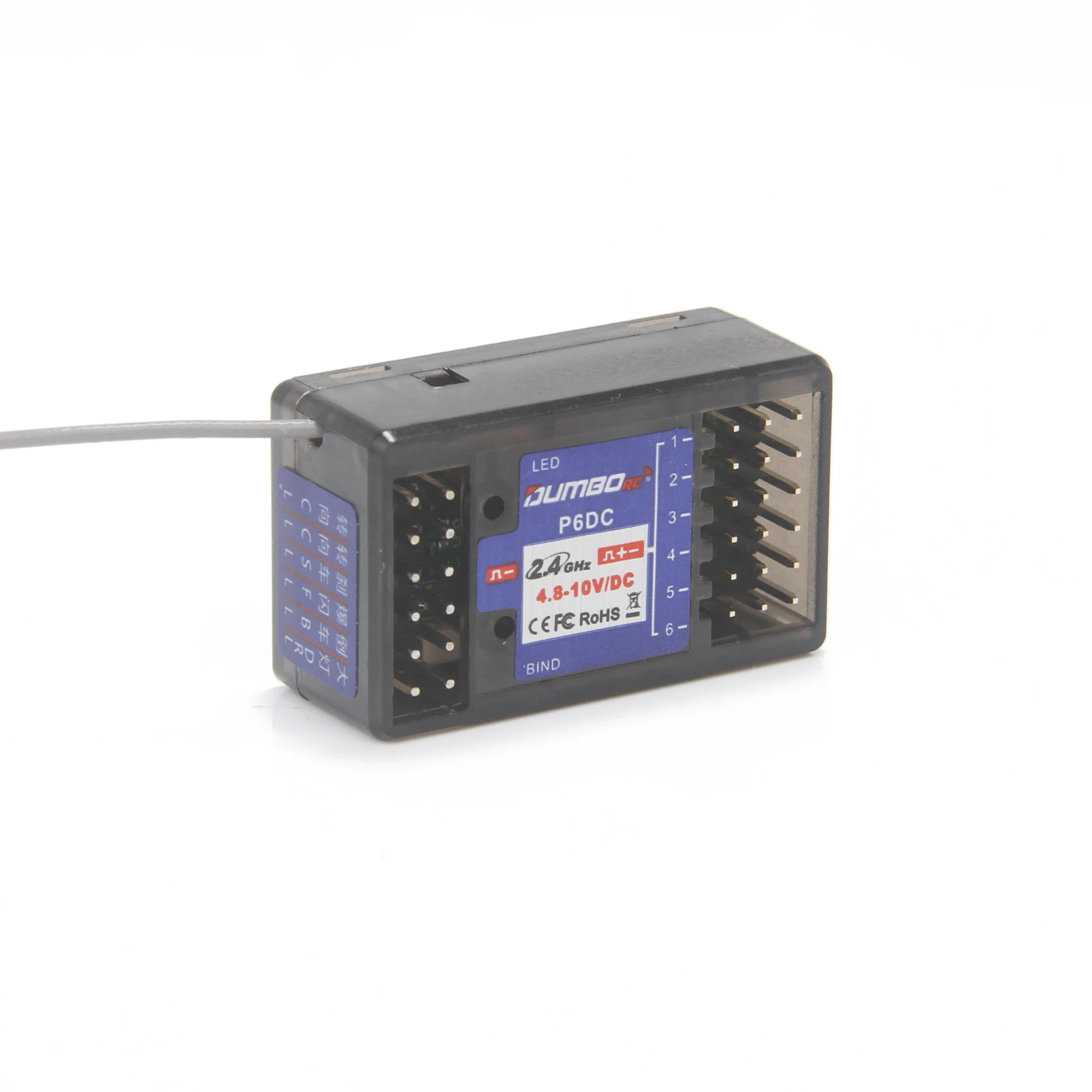 DUMBORC P6DC 2.4G 6CH récepteur de contrôle de la lumière pour émetteur X4 X6 DDF-350 télécommande RC voiture chenille bateau Axial SCX10 D90