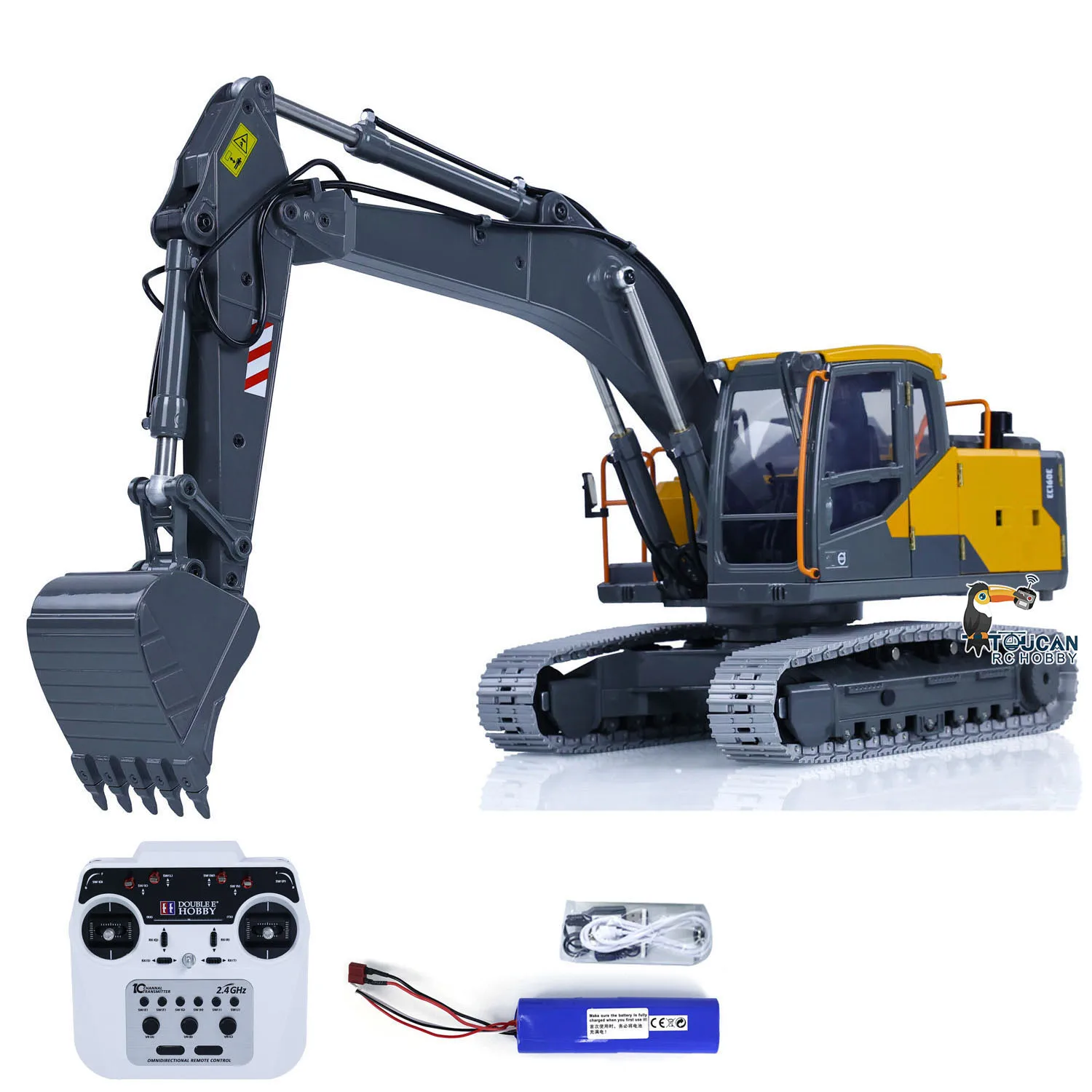 

Double E 1:14 Electric RC Excavator E010 EC160E RTR Remoted Diggers Full Alloy Metal Construction Vehicle Trucks Toys TH23137