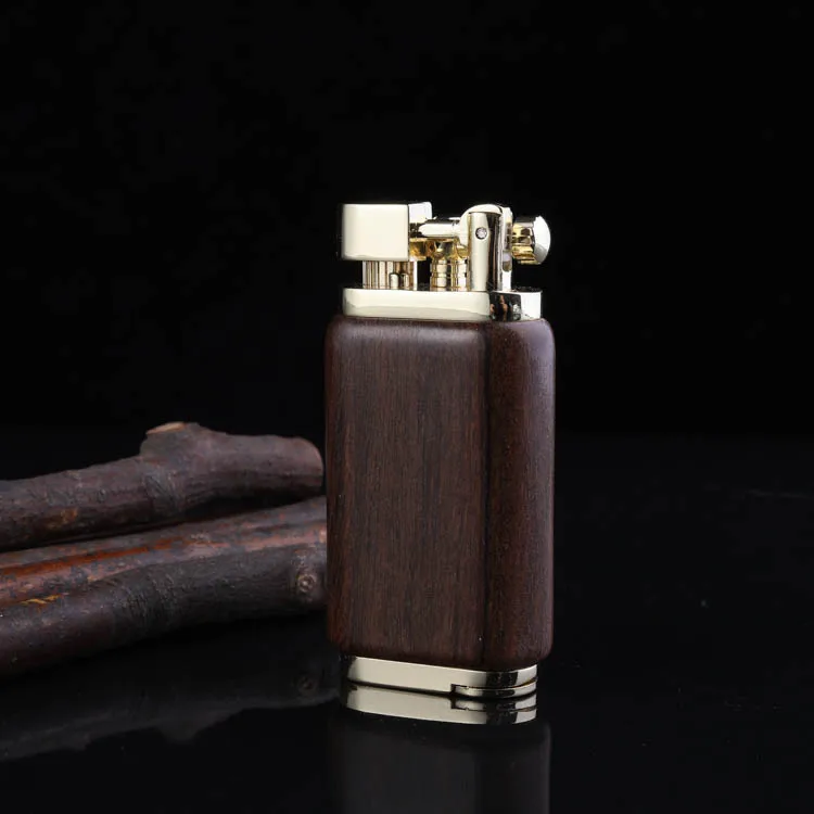 Pipe Lighter Oblique Flame Explosion of Ceative Ebony Lighter Refillable Butane Gas Lighters Easy Ignite For Men