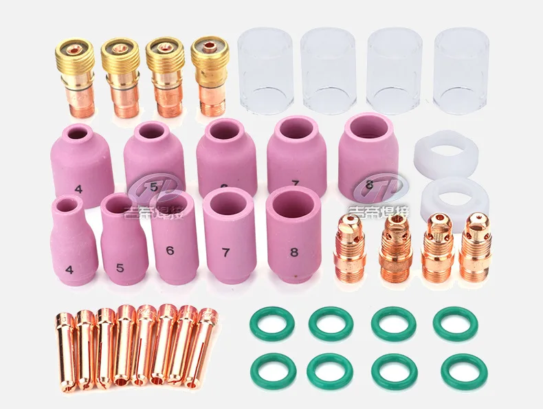 40PCS TIG Welding Torch WP-17/18/26 New Pyrexx Cup Set of High Temperature Resistant Glass Set of 40 Pieces.