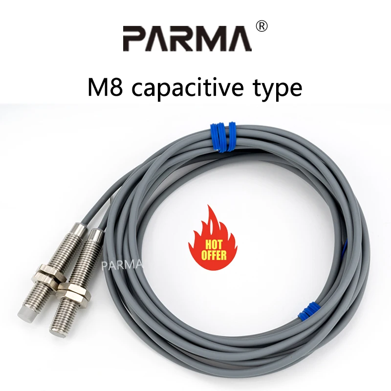 

M8 capacitive proximity switch sensor, flush and non-flush induction switch, material line sensor