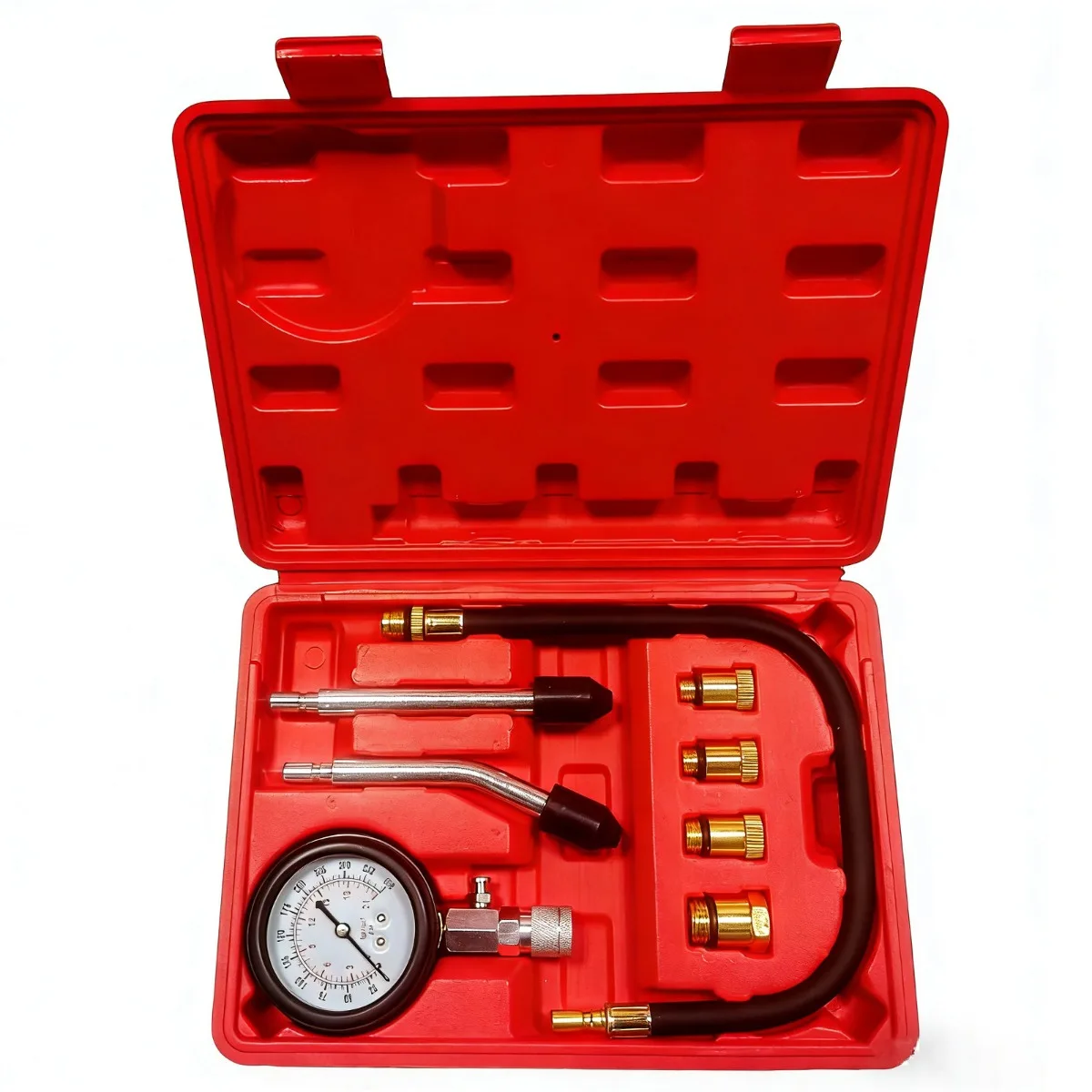

Gasoline Engine Compression Tester Car Pressure Gauge Tester Meter Auto Petrol Gas Engine Cylinder with M10 M12 M14 M18 Adapter