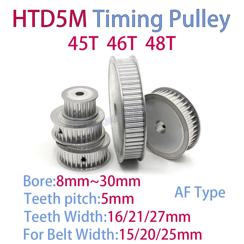 

HTD 5M 45 Teeth 46Teeth 48 Teeth Synchronous Timing Pulley Bore 8~30mm for Width15/20/25mm Belt htd 5m 45T 46T 48T timing pulley