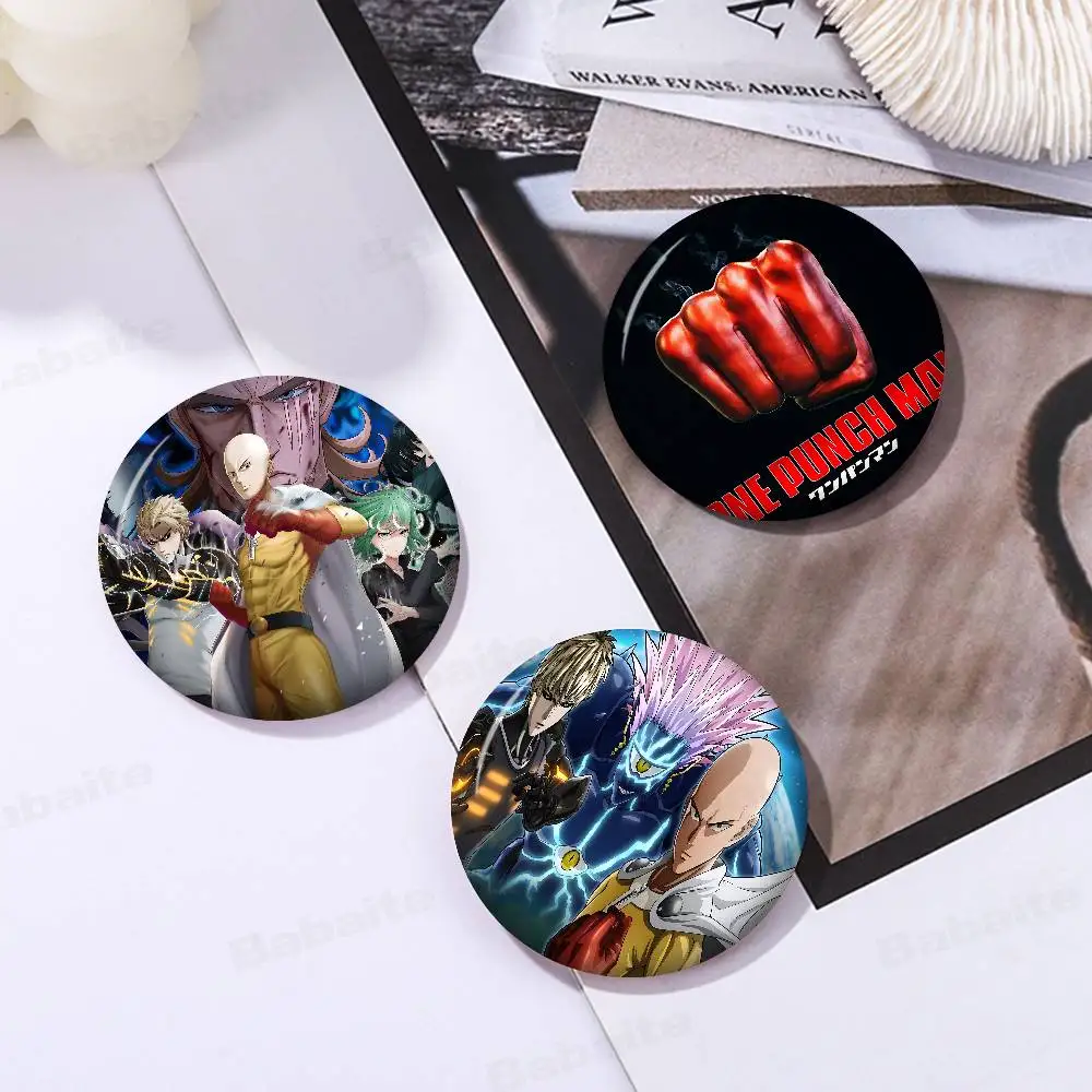Anime One Punch Man Round Button Pins Slogan Creative Brooches Backpack Clothes Decoration Fashion Cartoon Jewelry Gifts