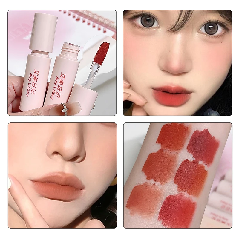 Wasserdichter matter Samt Lip gloss lang anhaltende nicht markierende nackte rosa rote sexy flüssige Lippenstifte koreanische Make-up kosmetische Werkzeuge