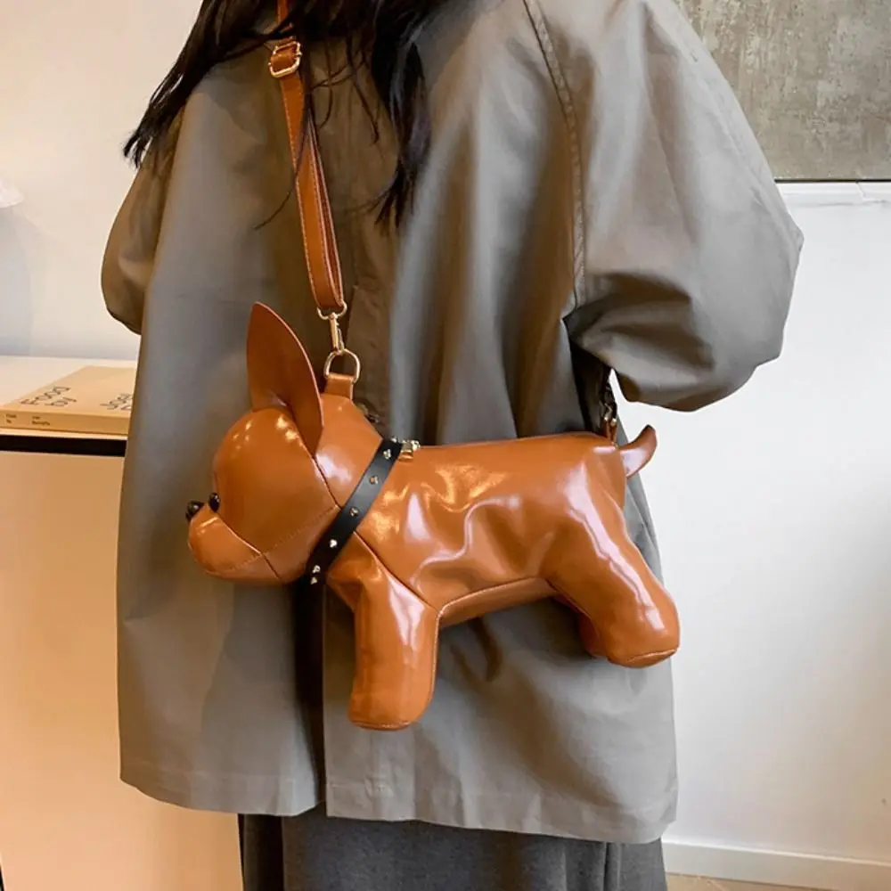 

Bulldog Shape Bulldog Dog Bag Three-dimensional Pu Leather Animals Shoulder Bag Handbag Creative Cartoon Crossbody Bag Girls