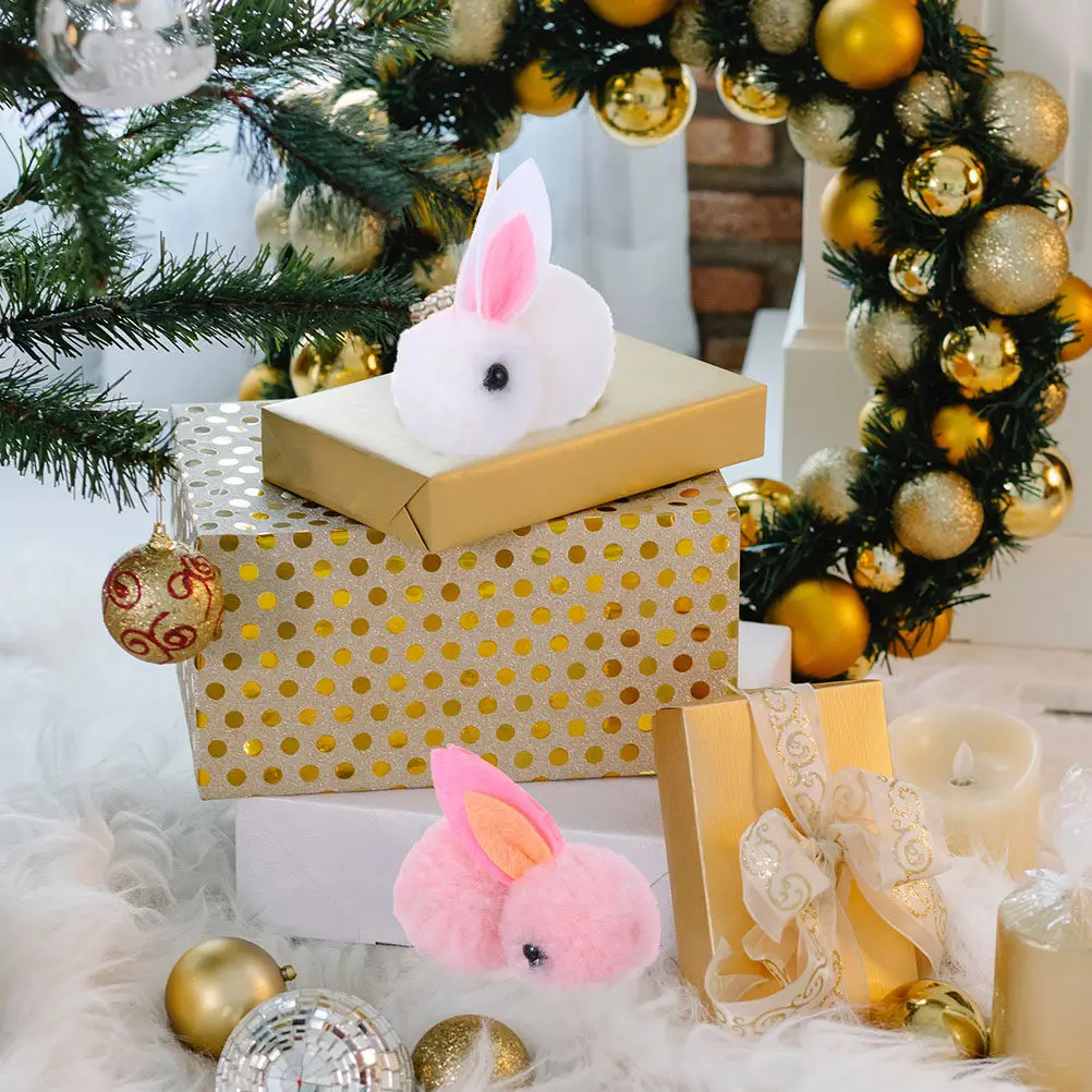 

12Pcs Christmas Rabbit Mini Soft Decoration Kids Room Desktop Adorable Tiny Bunny Xmas Tree Decors Tiny Bunny