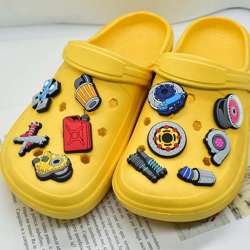 12-100PCS Cartoon Fish Tail Pvc Shoe Charms For Slides Sandals Shoe Decoration Buckle Accessories For Birthday Gift Party Favor
