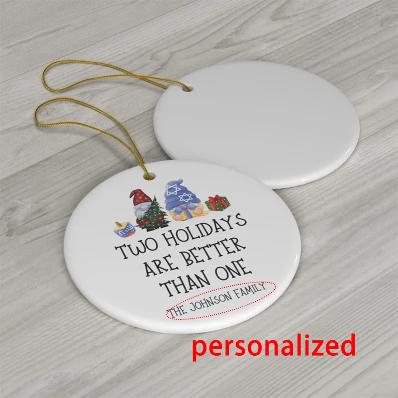 Personalized Hanukkah Christmas Ornament Gift Christmas Hanukkah Gnome Ornament Hanukkah home decoration new year gifts favor