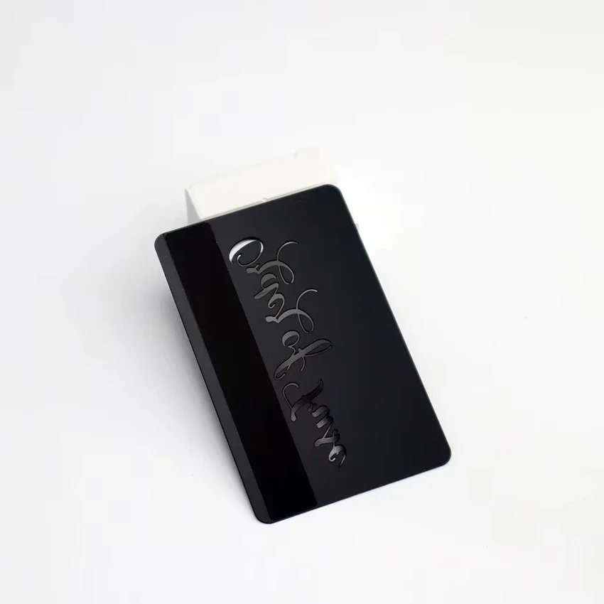 2025 Custom Steel Business Card NFC ISO Model with RFID Communication Personalized Delicate Shape Black Metal for Professionals