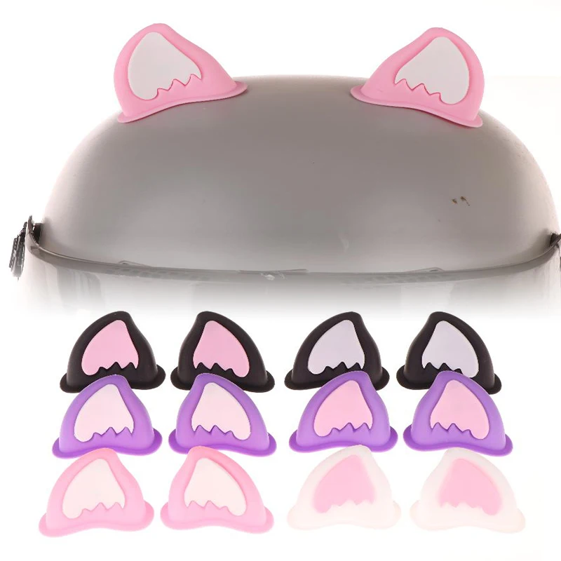 Motorcycle Helmet Cat Ear Decorations Helmet Ear Accessory For Scooter Bicycle Adhesive Motorbike For Skateboarding For Cycling