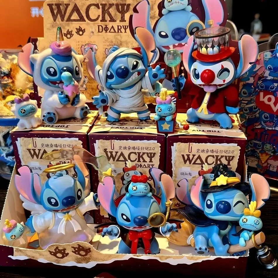 Kotak Buta Jahitan Baru Otentik Disney Stitch Seri Diary Lucu Tide Play Model Tangan Lucu Dekorasi Hadiah Liburan untuk Teman
