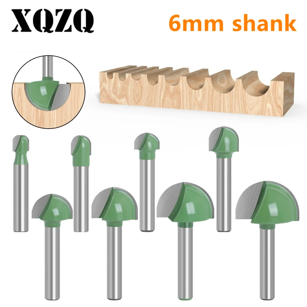 

1pc 6mm Shank Ball Nose End Mill Round Nose Cove CNC Milling Bit Radius Core Box Solid Carbide Router Bit Tools