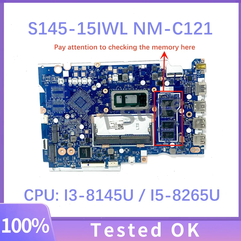 

NM-C121 With I3-8145U / I5-8265U CPU 5B20S41747 5B20S41748 For Lenovo IdeaPad S145-15IWL V15-IWL Laptop Motherboard 100% Test OK