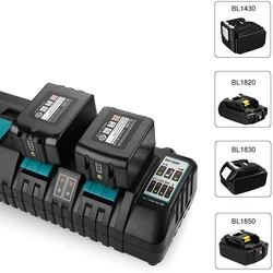 For Makita DC18SF 4-Port Fast Optimized Charger 14.4V 18V Li-ion 3A Output Charger For BL1830,BL1430,DC18RC,DC18RD with USB port