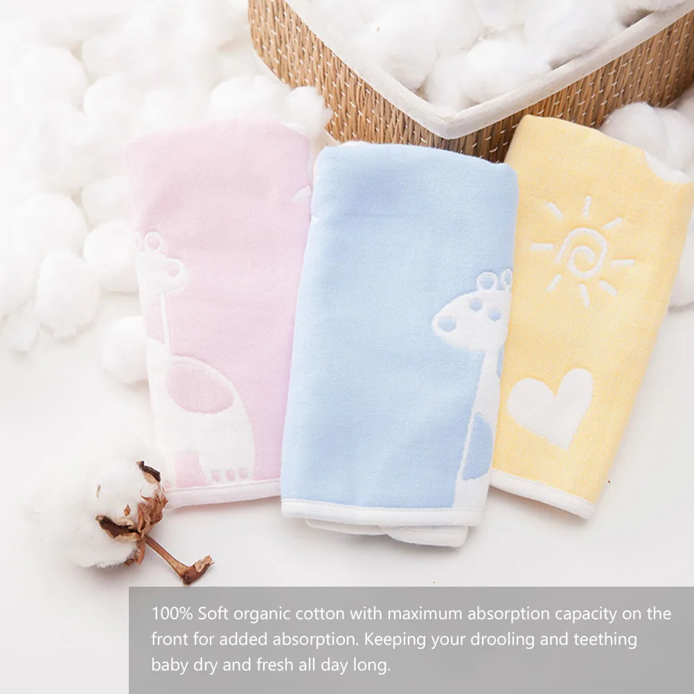 

3Pcs Baby Drool Bibs Organic Cotton Absorbent Bandana Snap Bibs for Teething Boys Or Girls Unisex Baby Bandanas