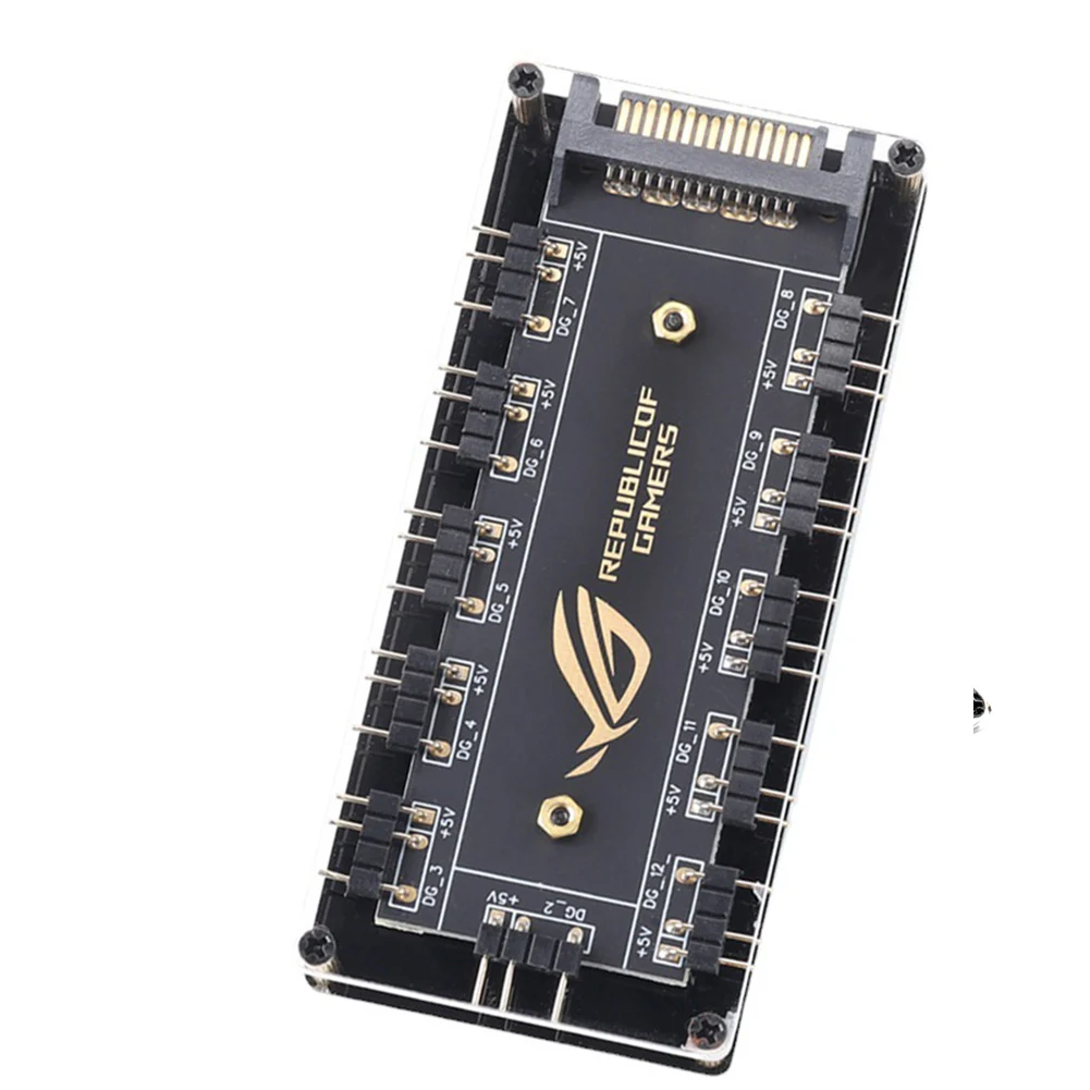 10 ARGB Fan HUB SATA Power 5V 3PIN تمديد الفاصل لسطح المكتب والكمبيوتر الشخصي