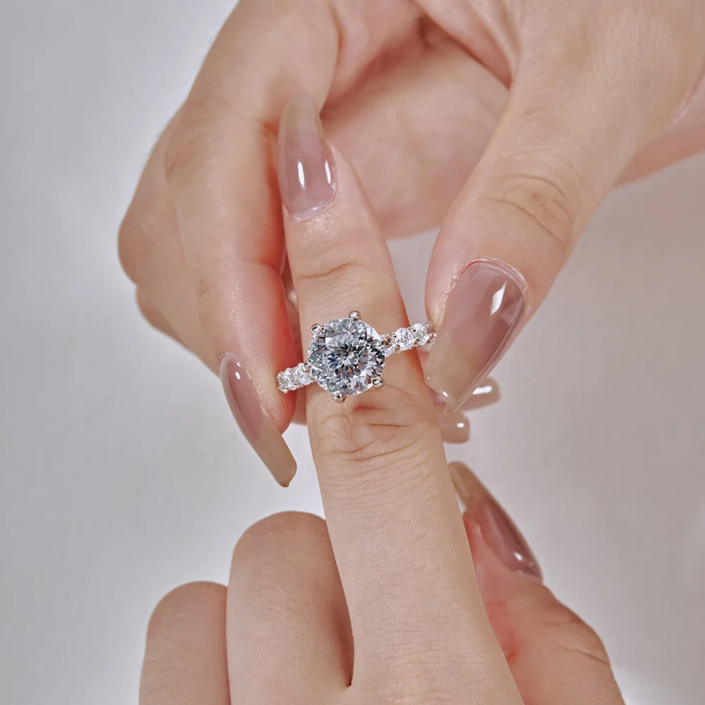 5.1/7.3 karat semua asli Moissanite cincin kualitas terbaik Moissanita Lab berlian 100% S925 murni perak perhiasan cincin GRA