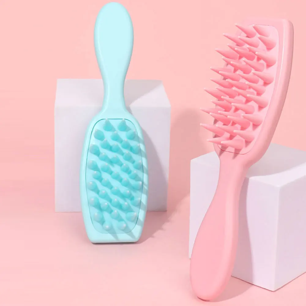 1PCS Long Handled Silicone Large Tooth Hair Comb Anti Static Scalp Massage Comb Suitable For All Hair Types Of Women