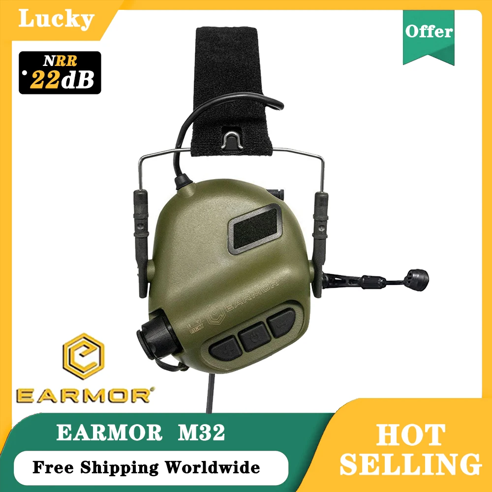 EARMOR M32 MOD4 Tactical Headset Jagd & schieisen muslimit Mikrofon, Sound verstparkkung, Nato TP120 Jacke