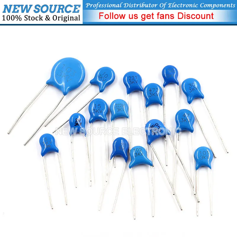 10pcs 30KV 100PF 220PF 330PF 470PF 680PF 1000PF 2200PF 4700PF 10000PF 30000V High Voltage Ceramic Capacitor