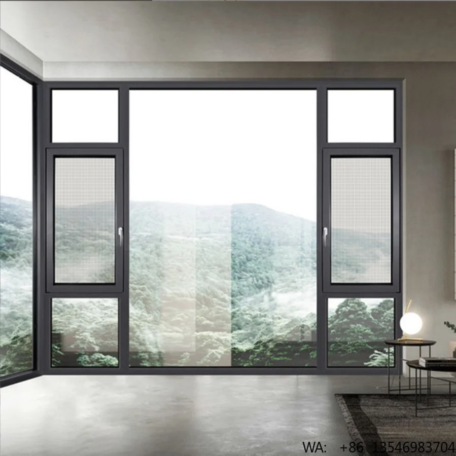 

Deyu 120 Slim Frame Aluminum Alloy Horizontal Swing Casement Window Soundproof High Transmittance/Low-E Tempered Glass