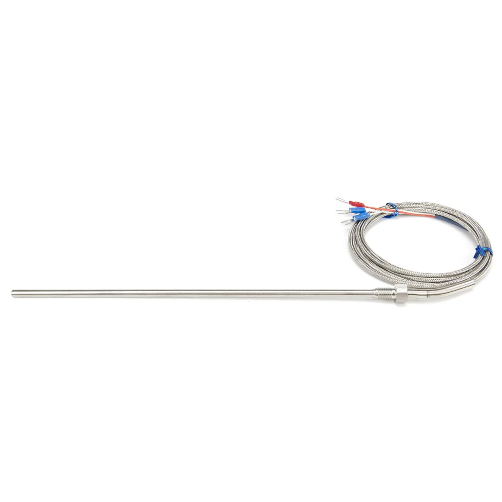 FTARP09 PT1000 type 2m metal braided cable 250mm 316L probe head RTD temperature sensor M8 thread