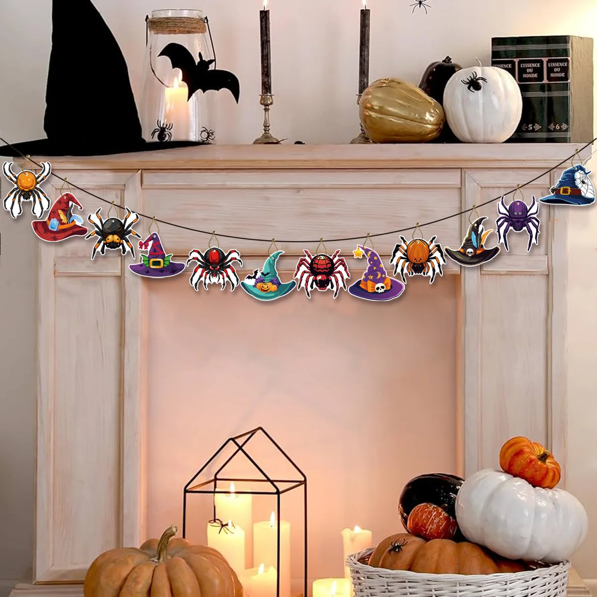 Halloween-Papierhängedekorationen, Halloween-Baumdekorationen, Geister, Kürbisse, Totenköpfe, Geisterhäuser für Trick-or-Treat-Partyartikel – Detail 6