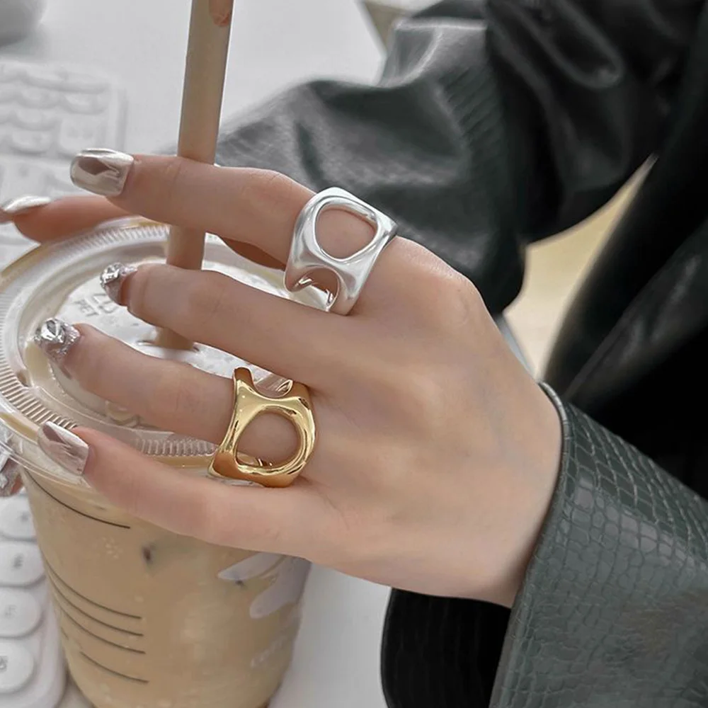 

New Hot Selling 925 Sterling Silver High-End Geometric Line Ring, Suitable For Couples' Party Jewelry Accessories