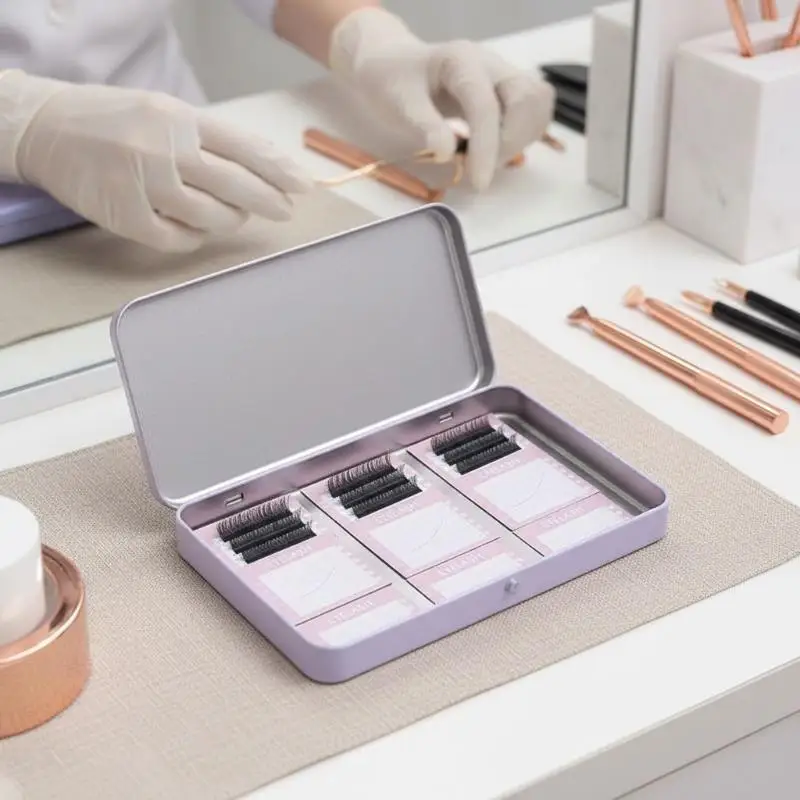 1 Set Eyelash Grafting Table Display Box Magnetic Sheets Eyelash Protection Box