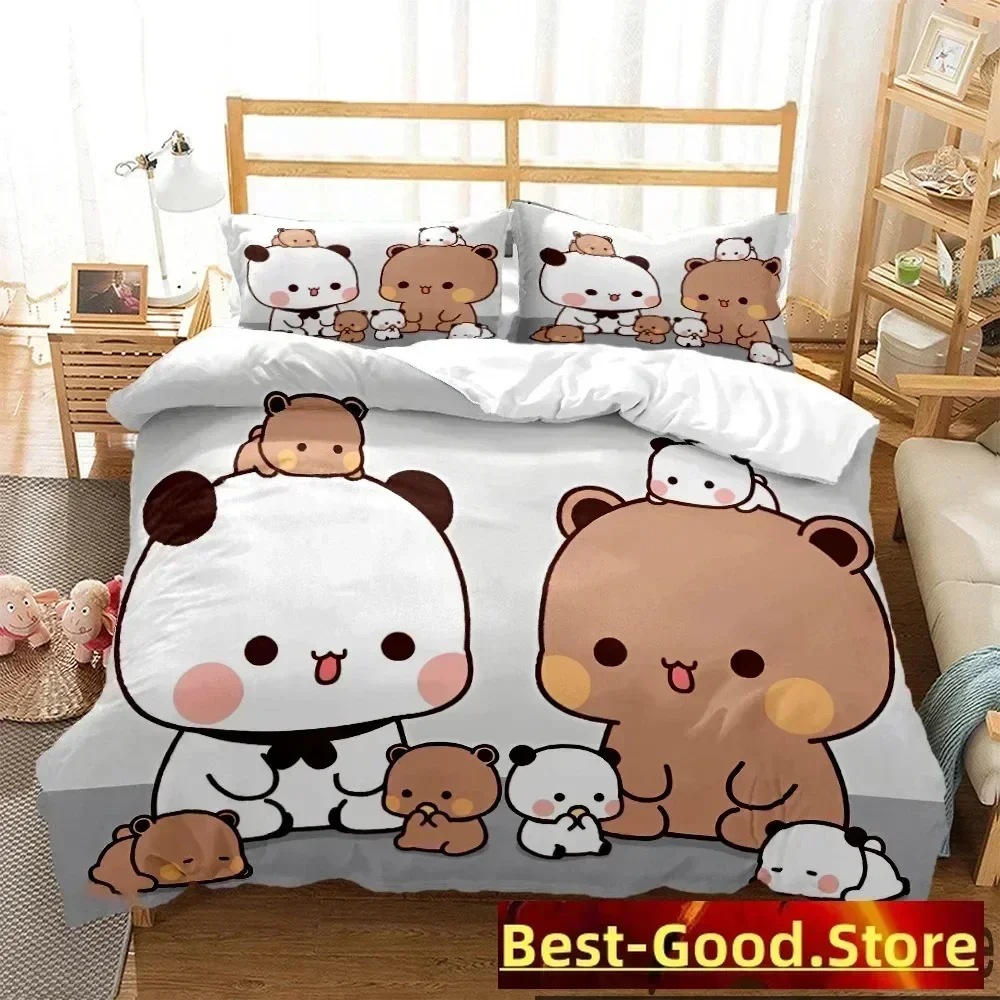 

3D Print Bubu Dudu Cartoon Bear Panda Bedding Set Duvet Cover Sheet Printed Pillowcase Full Queen King Size Comforter Bedroom