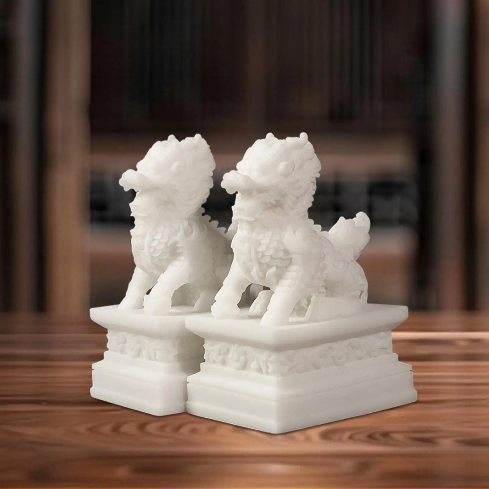 2Pcs Feng Shui Kylin Statues Tea Pet Qilin for Living Room Office Tea Room