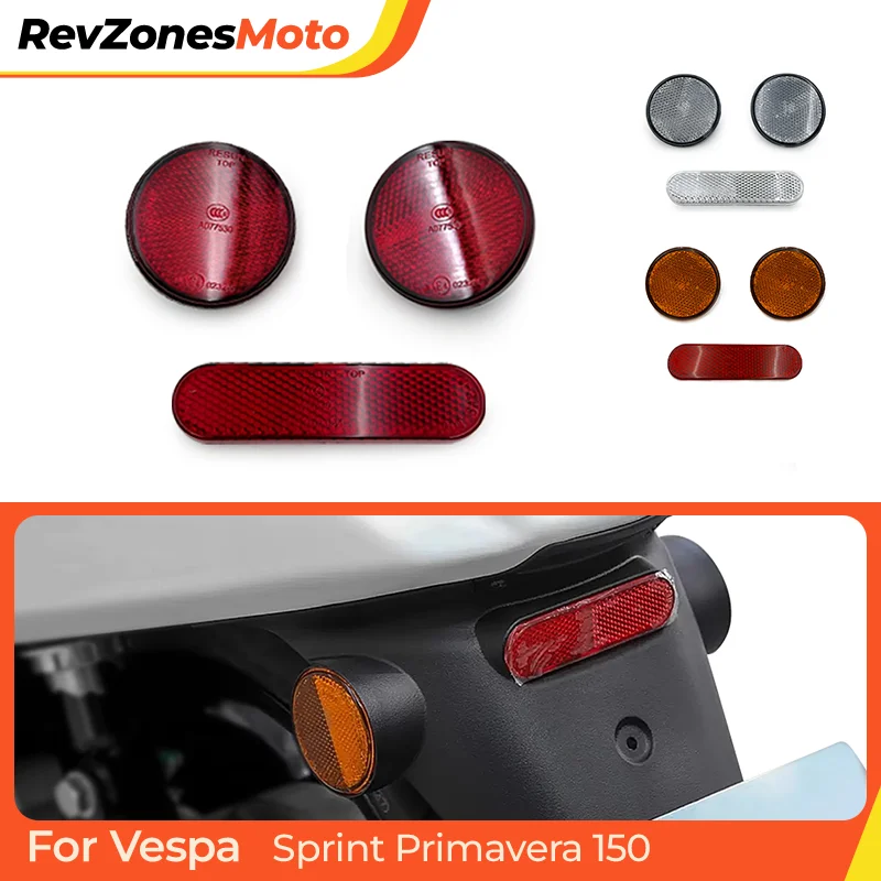 

For Vespa Sprint150 Primavera150 Motorcycle Safety Reflector Kit Side Rear Reflective Plate Spoke Cover Night Riding Accessories