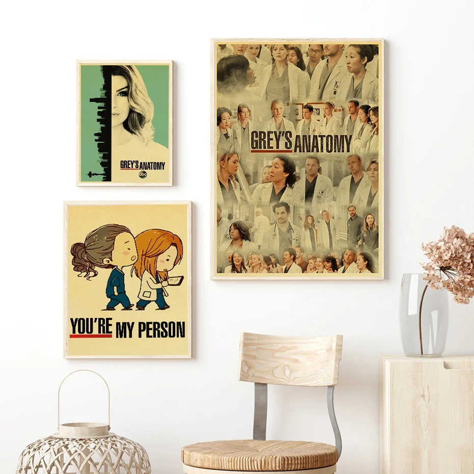 Grey's Anatomy Prints Posters Vintage Nostalgia Paper Aesthetic Wall Sticker Arrivals Fashion Decoration Salon Bedroom Painting
