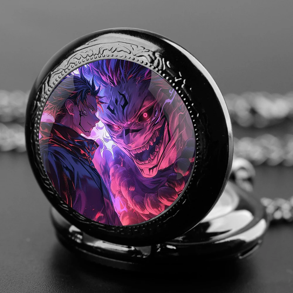 Jujutsu Kaisen Unique Creative Quartz Pocket Watche Necklace Accessory Chain Clock Kids Souvenir Best Gifts For Children Men