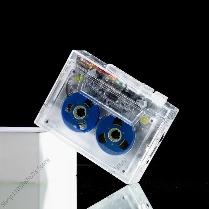 Transparent Cassette Player, USB Transcription, MP3 Cassette Player, Portable Player, Nostalgic Retro Cassette Player