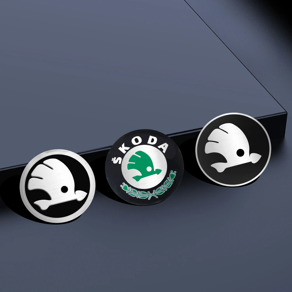 56/65mm Car Badge Hub Cap Sticker 60/68mm Wheel Center Cover decorazione per Skoda VRS VII Rapid Fabia Yeti Superb Octavia Kodiaq