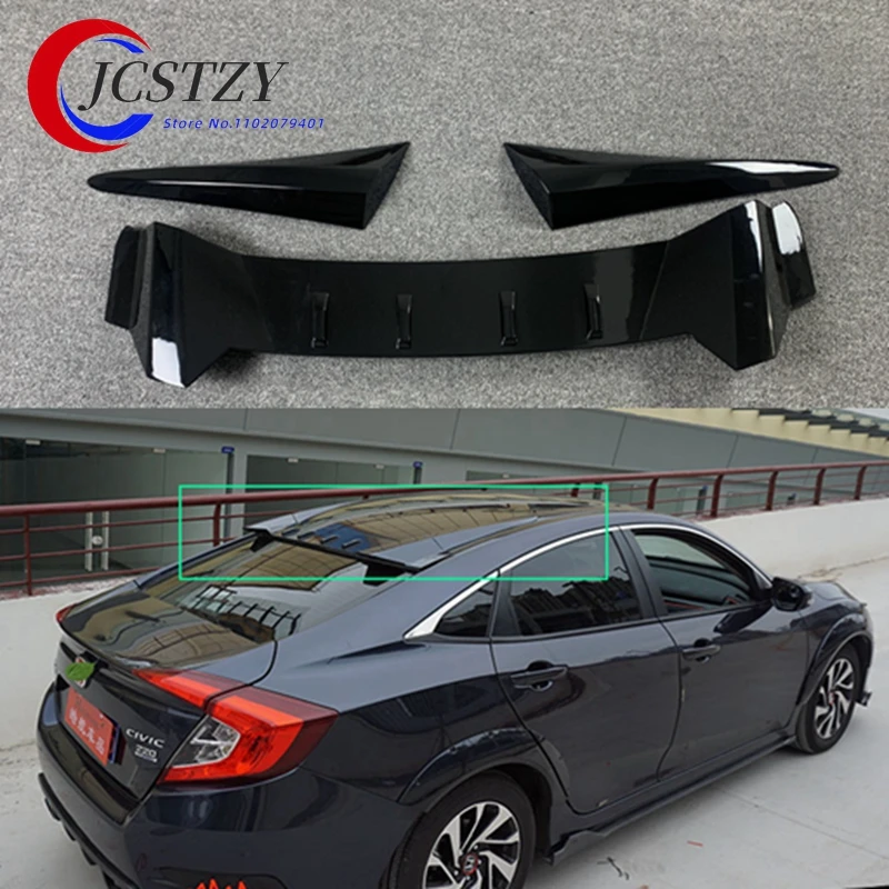 For Civic ROOF Spoiler 2016-2018 Honda Civic 4dCK ROOF Spoiler ABS plastic Material Car Rear Wing Color Rear Spoiler