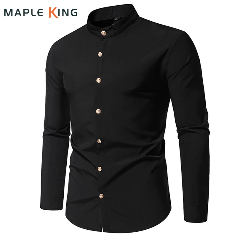 

Palace Style Luxury Metal Buttons Designer Shirt for Men Steampunk Camisas Streetwear Male Long Sleeve Wedding Party Dress Shirt