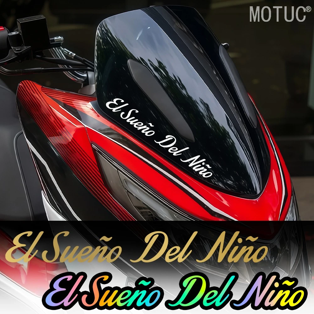 

1PC El Sueño Del Niño Motorcycle Sticker Waterproof Vinyl Decal for Helmet Fuel Tank Fairing Car Window Scooter Bicycle Decors